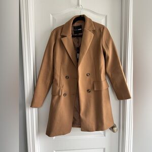 Fashion Nova Camel Double-Breasted Trench Coat